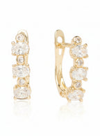 Trio Crystal Bar  Earrings open band ring on clean white background, product flat lay, ZARIÉ fine jewellery LUMIÈRE collection
