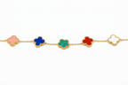 Five clover bracelet straight line with extended chains