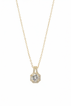 Élise Halo Necklace fine chain necklace on clean white background, product flat lay, ZARIÉ fine jewellery LUMIÈRE collection