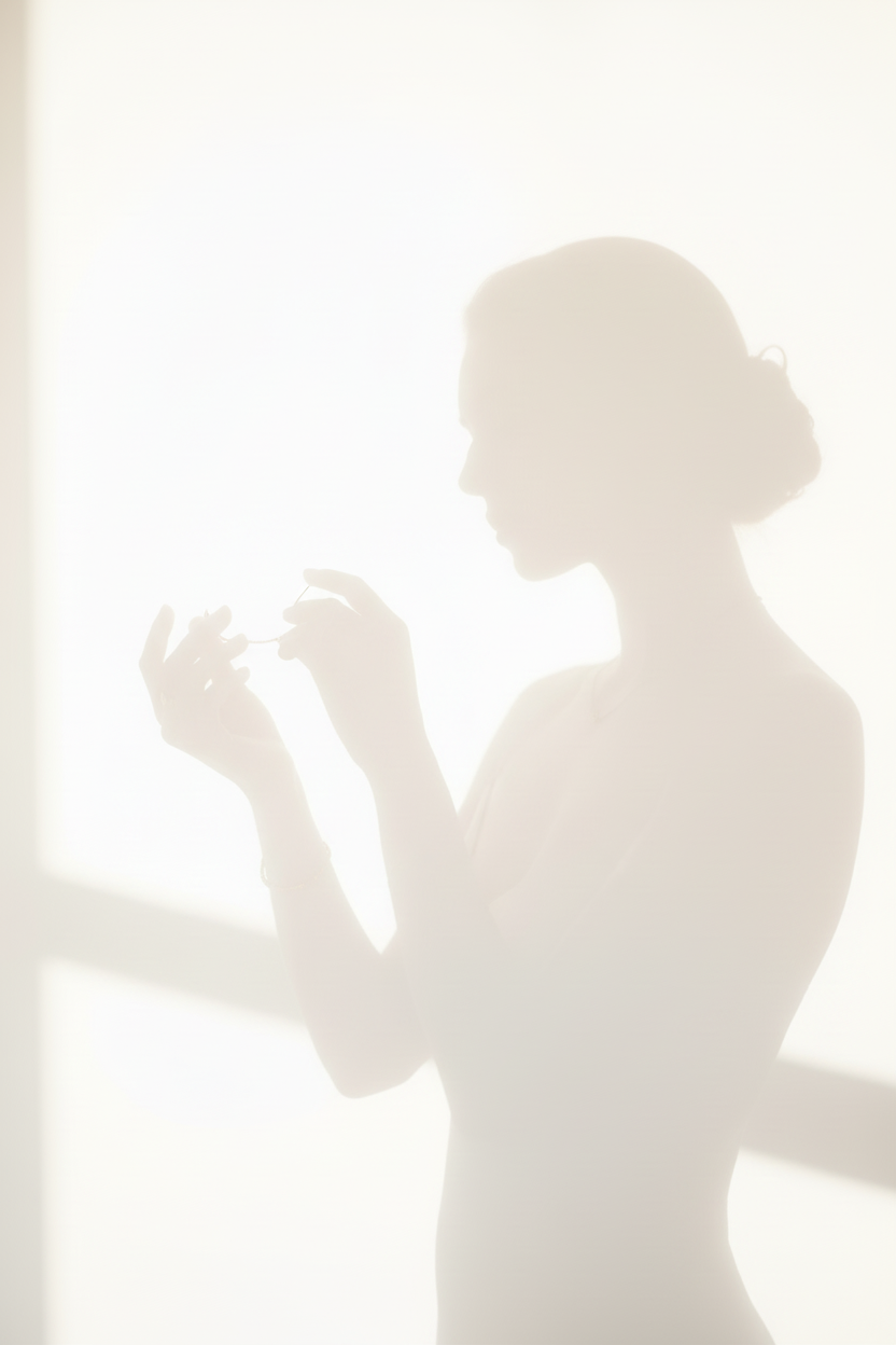 Silhouette of a person against a bright light